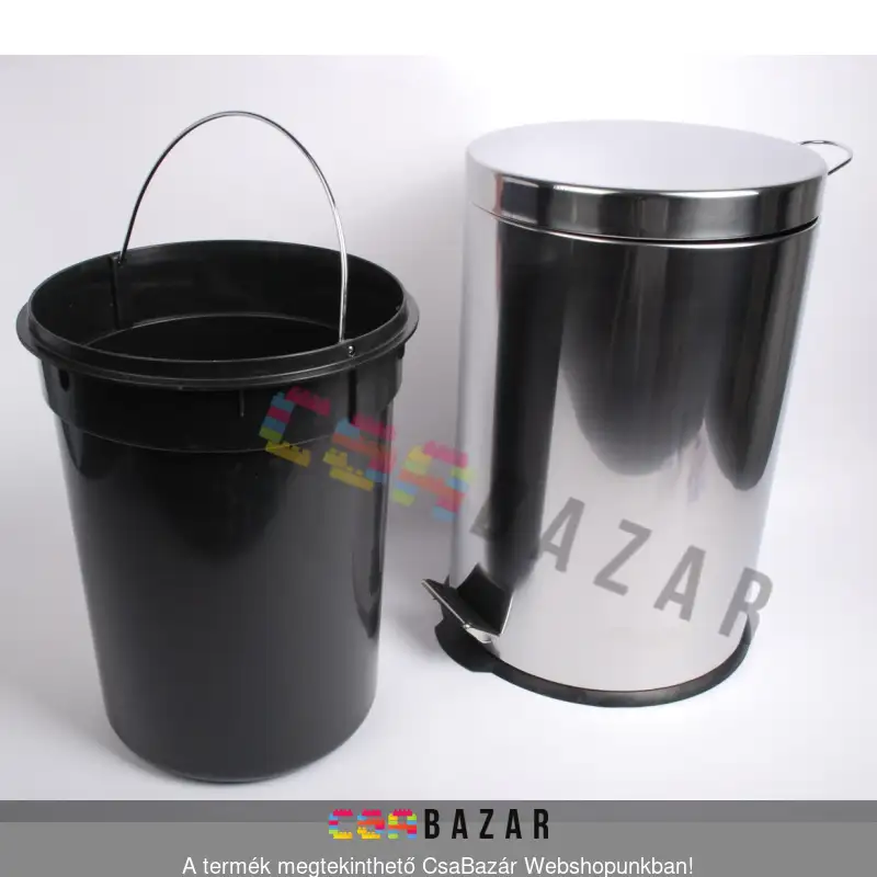 szemetes, szemetes kuka, pedálos szemetes kuka, 20 l, pedálos szemetes 20 l, inox pedálos szemetes