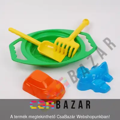 homokozó, szett, homok, szita, locsoló, lapát, vödör
