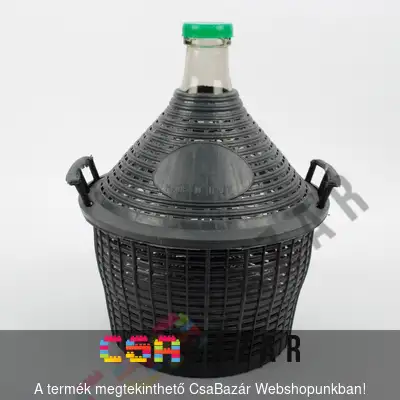 üveg, palack, demizson, 25 l-es demizson, demizson kupakkal, két füles demizson, koccanásvédő, demizson 25L