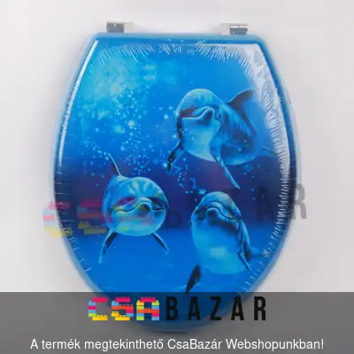 wc, wc tető, mosdó, ülőke, toalett, wc ülőke, delfin, delfines, fotós, dekoros, wc ülőke fém zsanérokkal