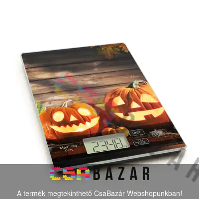 digitális kanálmérleg, mérő eszköz, mérleg, konyhamérleg, konyhai mérleg, konyha mérleg, halloweeni dekor, halogén