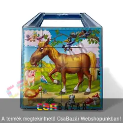 16 kockából álló képkirakó mesekocka - Pets