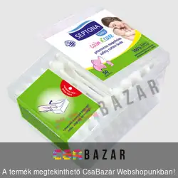 Septona fültisztító pálcika gyerek 50 db-os biológiailag lebomló pálcikával