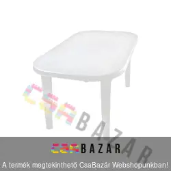 Ovál kerti asztal fehér színben