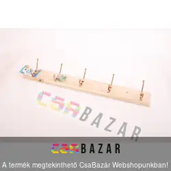 Fa fogas 5db fém akasztóval