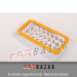 Téglalap alakú 18/6 ledes lámpa/vészlámpa
