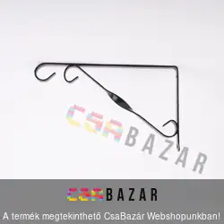 30 cm-es fali konzol fekete, fali tartó függőcseréphez