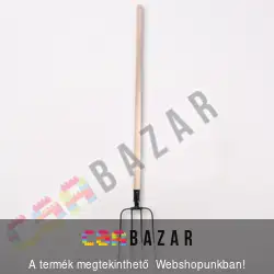 Kovácsolt vasvilla 4 ágú, bükkfa nyéllel