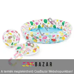 Felfújható medence szett 122x25cm 2 gyűrűs, strandlabdával, úszógumival - Intex 59460