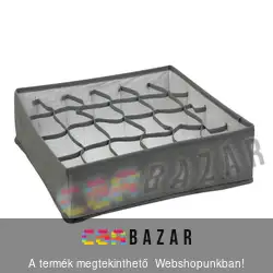Összecsukható fehérnemű tároló rendező - 32x32x10 cm - 24 zseb - szürke