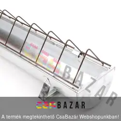 Horganyzott baromfi, csirke etető, vályú ráccsal 1 m