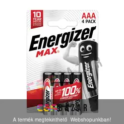 4 db-os Energizer AAA-LR03 1,5V max alkaline micro ceruzaelem csomag