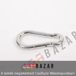 Rugós karabíner 8 cm acél