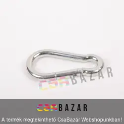 Rugós karabíner 10 cm acél