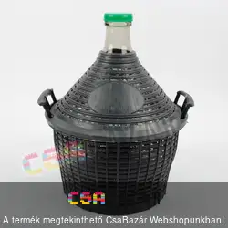 15L-es üveg demizson műanyag burkolattal