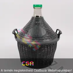 10L-es üveg demizson műanyag burkolattal