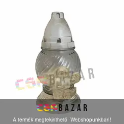 Üveg mécses angyalkás 20cm fedeles