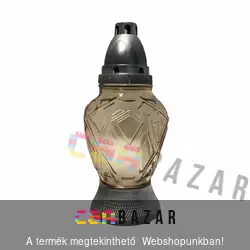 Üveg mécses nagy színes 26cm fedeles