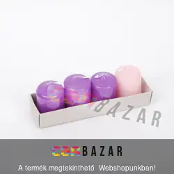 Adventi gyertya 4 db-os lila és rózsaszín