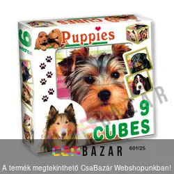 9 kockából álló képkirakó mesekocka - kutyusok