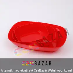 Szögletes műanyag tál 11 x 15 cm - 300 ml