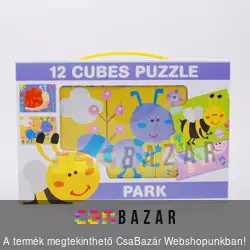12 kockából álló képkirakó mesekocka park