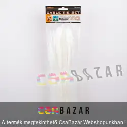 300x4,6mm fehér gyorskötöző, vezetékkötegelő