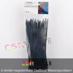 200x3,6mm fekete gyorskötöző, vezetékkötegelő