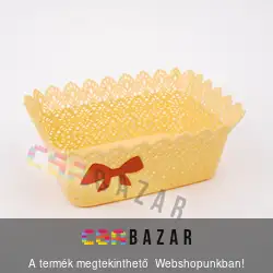 Szögletes csipkés kenyérkosár 25x19 cm