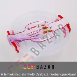 Kerek tárolódoboz szett füllel 4 db-os