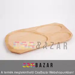 3 részes osztott fa tálaló 43x21 cm
