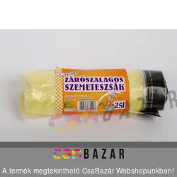 Szemetes zsák 25L zárószalaggal, 20db-os