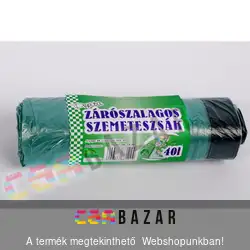 Szemetes zsák 40L zárószalaggal, 15db-os