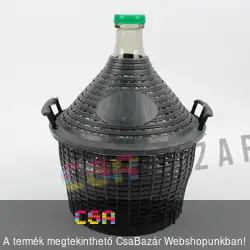 34L-es üveg demizson műanyag burkolattal