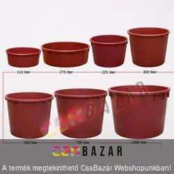 Szüretelőkád, dézsa 225 L