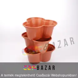 Piramis cserép 3x22cm terrakotta