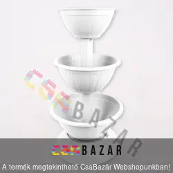 Virágtartó állvány, virágpiramis - fehér