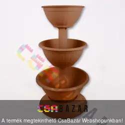Virágtartó állvány, virágpiramis - sötétbarna