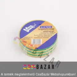 Szigetelőszalag 20 m sárga zöld csíkos