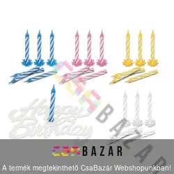 Gyertya szett Happy Birthday táblával