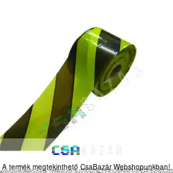 Jelölő szalag sárga/fekete 75 mm széles 100 m/tekercs
