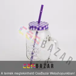 Üvegpohár szívószállal 700ml