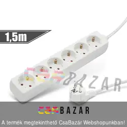 Hálózati elosztó 6 aljzattal 1,5m