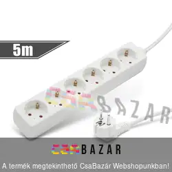 Hálózati elosztó 6 aljzattal 5m
