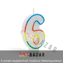 Tortagyertya szám 6 - 4 x 7 cm