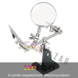 Paneltartó nagyítóval és krokodilcsipeszekkel