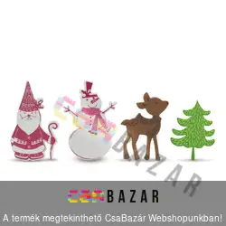 Karácsonyi habmatrica - hóember, mikulás, fenyőfa, rénszarvas 60 db-os