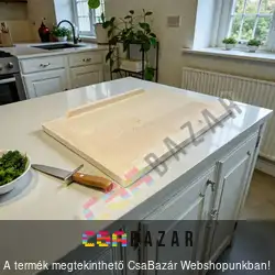 Tömörfa nyújtódeszka, gyúródeszka 33 x 48 cm peremes