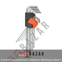 Imbuszkulcs készlet 9 részes hosszú szárral
