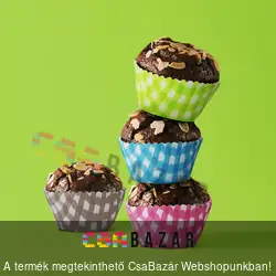 Muffin papír szett - kockás - 100 db / csomag